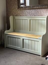 Monks Bench Hand Crafted in Any Size Finished To Your Specification Paint Or Stained - Farrow & Ball - thumbnail 1