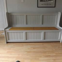 Monks Bench Hand Crafted in Any Size Finished To Your Specification Paint Or Stained - Farrow & Ball - thumbnail 2
