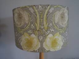 Roses Yellow Lampshade Floral Beige Cotton Fabric Handmade Drum Lamp Shade For Table Floor Or Ceiling Pendant Lighting Various Sizes