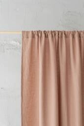 Misty Rose Linen Curtain, Rod Pocket Natural Curtain Panel, Handmade Softened Medium Weight Window Curtains