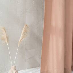Misty Rose Linen Curtain, Rod Pocket Natural Curtain Panel, Handmade Softened Medium Weight Window Curtains - thumbnail 3