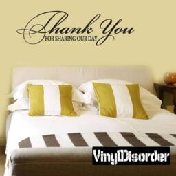 Thank You For Sharing Our Day - Vinyl Wall Decal Quotes Sticker We008Thankviiiet - thumbnail 1