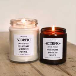 Scorpio Gift Candle, Birthday Zodiac October & November Gift Candle, Star Sign Candle - thumbnail 1