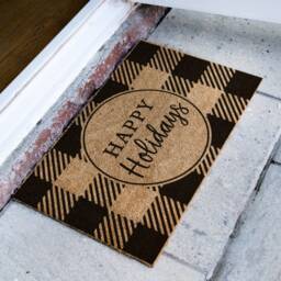 Happy Holidays Doormat - Christmas Door Mat New Home Gift Holiday Season Housewarming Gift- Decor Welcome - thumbnail 2