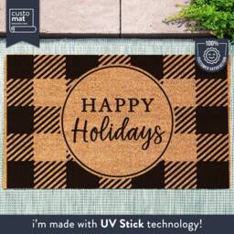 Happy Holidays Doormat - Christmas Door Mat New Home Gift Holiday Season Housewarming Gift- Decor Welcome - thumbnail 1