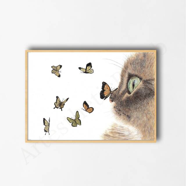 Cat Wall Art Print, Valentines Gift For Daughter From Mom, Decor Teenage Girl Room, Birthday Lover, Animal Poster Kids - image 1
