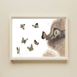 Cat Wall Art Print, Valentines Gift For Daughter From Mom, Decor Teenage Girl Room, Birthday Lover, Animal Poster Kids - thumbnail 2