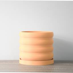 "Bubbly Planter With Drainage & Saucer in Orange Sherbet, Unique 3D-Printed Plant Pot, Small To Large Sizes 4"" 5"" 6"" 7"" 8" - thumbnail 2