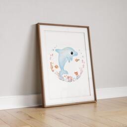 Personalised Ocean Nursery Prints Pastel Sea Life Wall Art Set - thumbnail 3