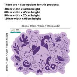 Squishmallows Wall Sticker - Purple Floral Group Decal Art - thumbnail 3