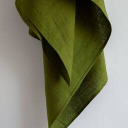 Oversized Linen Bath Sheet, Soft Organic Spa Towel, Moss Green - thumbnail 3