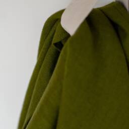 Oversized Linen Bath Sheet, Soft Organic Spa Towel, Moss Green - thumbnail 2