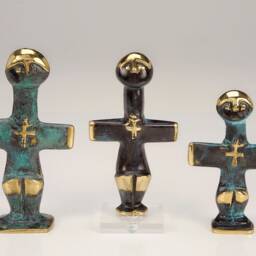 Pomos Idol Bronze Sculpture, Cross Of Cyprus, Ancient Cypriot Artifact Replica, Handmade Brass Statue, Museum Gift - thumbnail 2