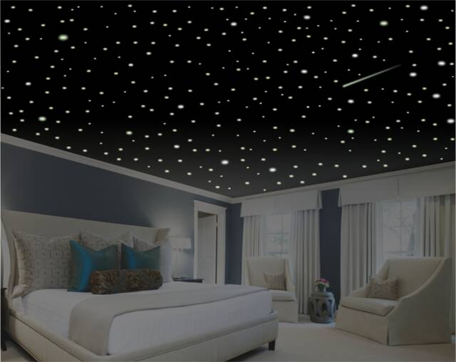 Romantic Bedroom Decor, 1100+ Glow in The Dark Ceiling Stars, Gift, Wall Decal, Anniversary, Stocking Stuffer - image 1