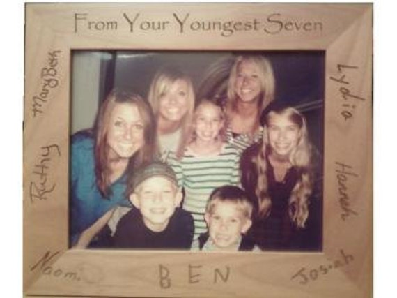Custom Signatures Photo Frame - Engraved Wood Family & Friends Picture Personalized With Custom Engraved Signatures & Handwriting - image 1