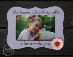 Personalized Lilac Picture Frame For Girl - Sparkle Quote, Custom Birthday Gift