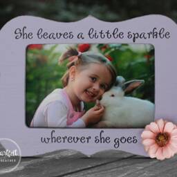 Personalized Lilac Picture Frame For Girl - Sparkle Quote, Custom Birthday Gift - thumbnail 2