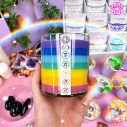 Chakra Healing Candle With Clear Quartz Vanilla Scented Soy - thumbnail 2