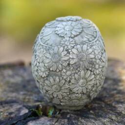 Blossom Skull Stone Statue - Outdoor Gothic Skeleton Garden Ornament Decoration British Gift - thumbnail 3