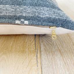Jade -- Wool Pillow Cover Boho Gray Grey Pillow Lumbar Aztec - thumbnail 3