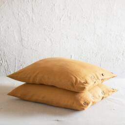 Linen Pillow Cases Set Of 2, Covers With Buttons, Pillowcases Standard, Queen, King Shams - thumbnail 2