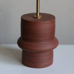 Terracotta Ceramic Table Lamp Minimalist Pottery Lighting - thumbnail 3