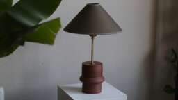 Terracotta Ceramic Table Lamp Minimalist Pottery Lighting