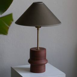 Terracotta Ceramic Table Lamp Minimalist Pottery Lighting - thumbnail 2