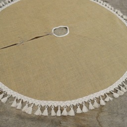 Burlap Christmas Tree Skirt Rustic Decor Country Ornament - thumbnail 2