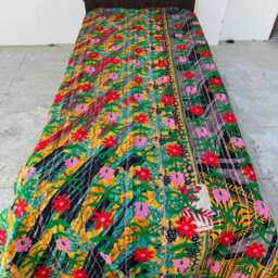 Cotton Kantha Suzani Quilt Hand Embroidered Bedding - thumbnail 2