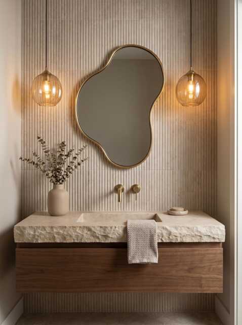 Modern Organic Brass Mirror - Custom Asymmetrical Irregular - image 1