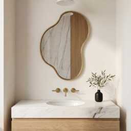 Modern Organic Brass Mirror - Custom Asymmetrical Irregular - thumbnail 3