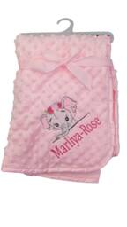 Personalised Embroidered Baby Elephant Flowers Underline Name Dimple Blanket 4 Colors Super Soft - thumbnail 1