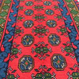 2'4x9'4 Ft Red Runner Rug, Afghan Traditional Hand Knotted Veg Dyes Plush Wool Rug, Oriental Turkmen Hallway Kitchen - thumbnail 3