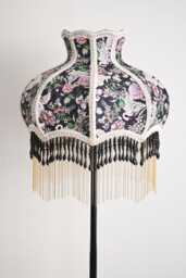 Black Vintage Fringe Lampshade Home Decor, Victorian For Table Lamp Floor Light, Ceiling Lampshade, Housewarming Gift