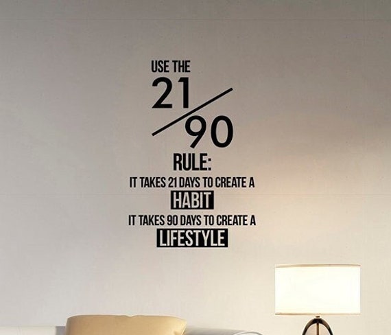 21/90 Rule Inspirational Quote Wall Decal Vinyl Sticker Sports Fitness Habit Lifestyle Motivational Art Office Gym Workout Decor Hq53 - image 1