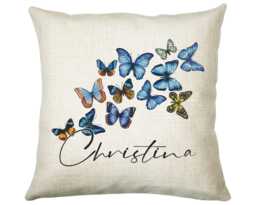 Personalised Butterfly Cushion Magical Gift Printed Name Design - Pillow For Sitting Room Bedroom Decor Birthday Christmasgift Cs485 - thumbnail 1
