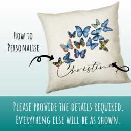 Personalised Butterfly Cushion Magical Gift Printed Name Design - Pillow For Sitting Room Bedroom Decor Birthday Christmasgift Cs485 - thumbnail 3