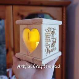 Personalised Custom Handcrafted Pine Wood Lantern - A Light For A Loved One, Wooden Remembrance - thumbnail 2