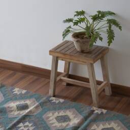 Handmade Jute Kilim Rug Multicolor Indian Dhurrie - 4x6 Ft - thumbnail 4
