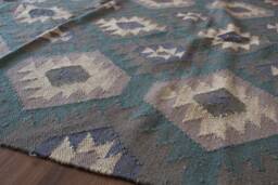 Handmade Jute Kilim Rug Multicolor Indian Dhurrie - 4x6 Ft - thumbnail 1