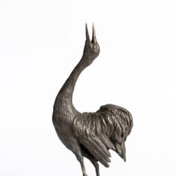 Courting Crane, Bronze Sculpture - thumbnail 2