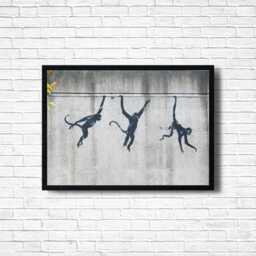 Banksy Three Monkeys Print London Street Art, Urban Graffiti - thumbnail 2