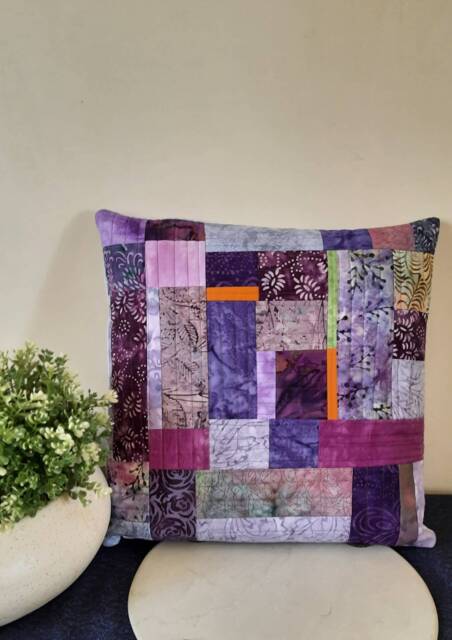 Quilted Pillow Sham, Euro Size Modern Sham Custom Green Purple Ocean - image 1