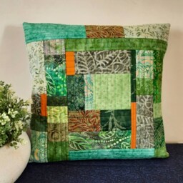 Quilted Pillow Sham, Euro Size Modern Sham Custom Green Purple Ocean - thumbnail 2