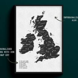 UK & Ireland Personalised Campervan Travel Map Cork Pin Board Couple Gift Camping For Him National Parks Tracker - thumbnail 3