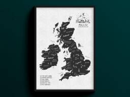 UK & Ireland Personalised Campervan Travel Map Cork Pin Board Couple Gift Camping For Him National Parks Tracker - thumbnail 1
