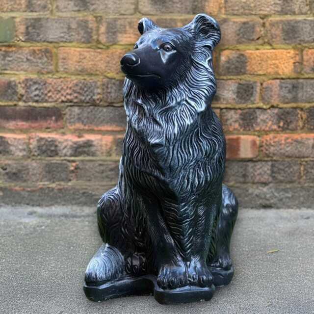 Concrete Collie Dog Statue Garden Stone Pet Sculpture Handmade Patio Decor Cement Ornament Lover Gift Memorial - image 1