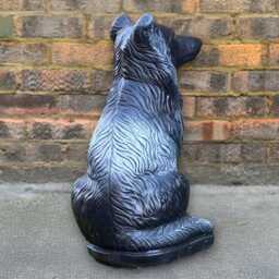 Concrete Collie Dog Statue Garden Stone Pet Sculpture Handmade Patio Decor Cement Ornament Lover Gift Memorial - thumbnail 4