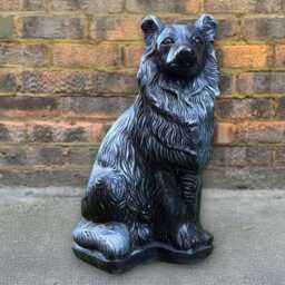 Concrete Collie Dog Statue Garden Stone Pet Sculpture Handmade Patio Decor Cement Ornament Lover Gift Memorial - thumbnail 2